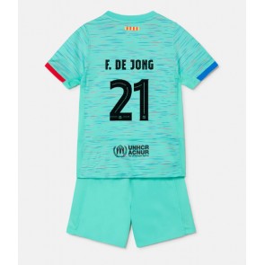 Barcelona Frenkie de Jong #21 Tredje trøje Børn 2023-24 Kort ærmer (+ korte bukser)
